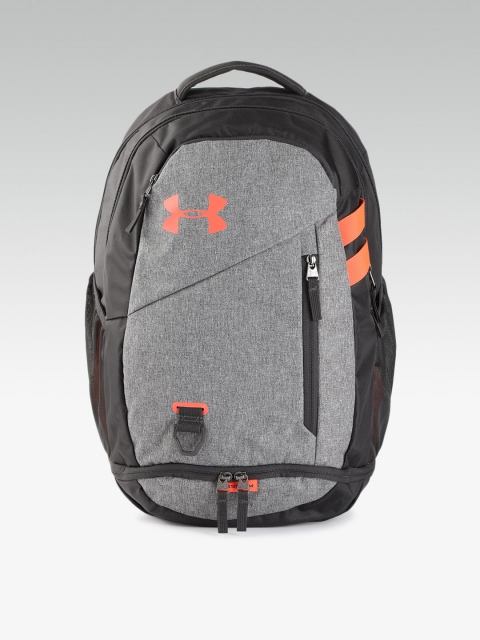 

UNDER ARMOUR Unisex Grey Melange & Black Colourblocked Hustle 4.0 15 Inch Laptop Backpack