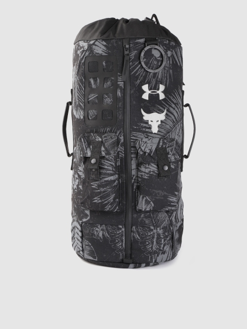 

UNDER ARMOUR Unisex Black & Grey Tropical Print Project Rock 60 Duffel Bag cum Rucksack