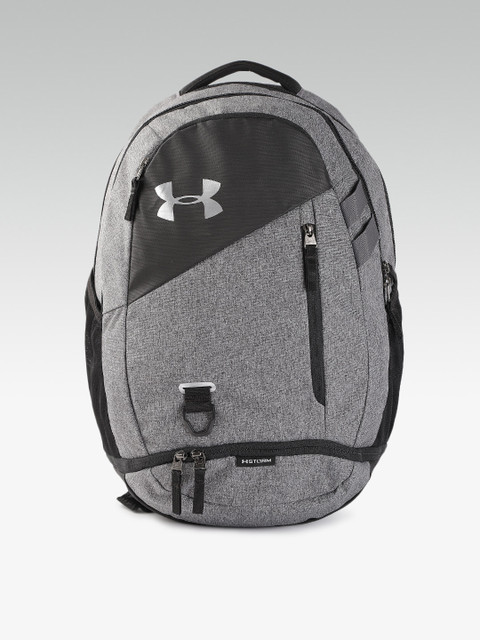 

UNDER ARMOUR Unisex Grey Melange & Black Colourblocked Hustle 4.0 15 Inch Laptop Backpack