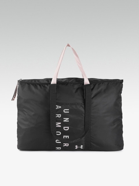 

UNDER ARMOUR Black & Silver-Toned Favorite Metallic 2.0 Brand Logo Print Tote Bag