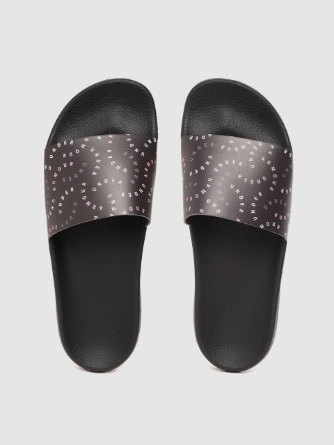 

UNDER ARMOUR Unisex Black Printed Core Remix Sliders