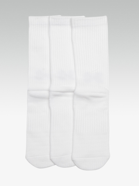 

UNDER ARMOUR Unisex Pack of 3 White Solid Crew Training Calf Length Socks
