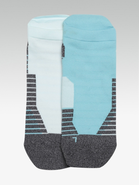 

UNDER ARMOUR Unisex Pack of 2 Blue Striped NS Tab Running Ankle Length Socks
