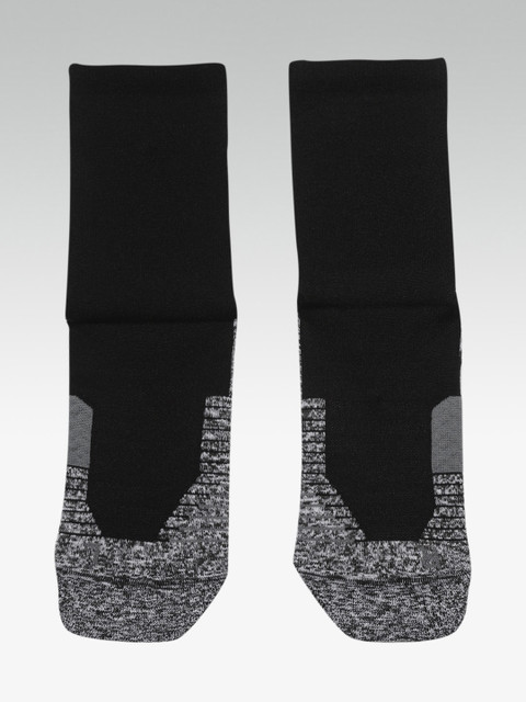

UNDER ARMOUR Unisex Black & Grey Melange Colourblocked Cushion Crew Running Socks