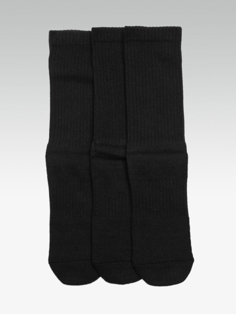 

UNDER ARMOUR Unisex Pack of 3 Black Solid Crew Training Calf Length Socks