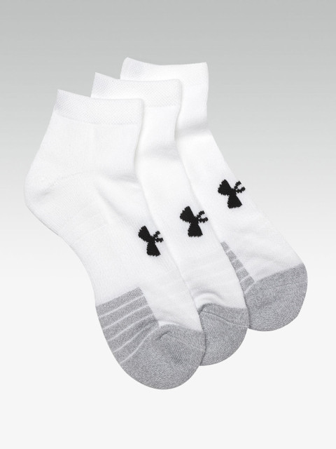 

UNDER ARMOUR Unisex Pack of 3 White Solid Heatgear Above Ankle Length Training Socks