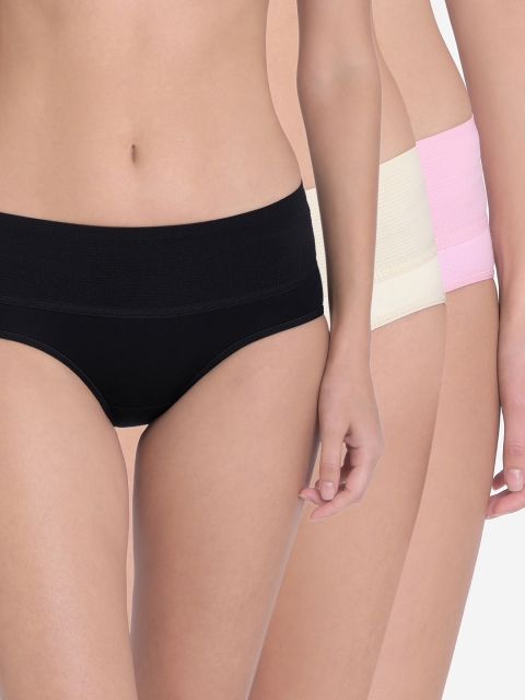 

Red Rose Women Pack of 3 Solid Shaper Briefs Monal_Beige-Pink-Black