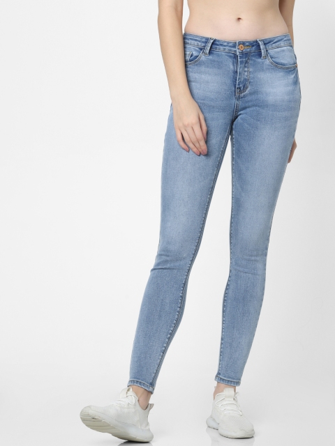 

ONLY Women Blue Jdycarola Skinny Fit Mid-Rise Clean Look Stretchable Jeans