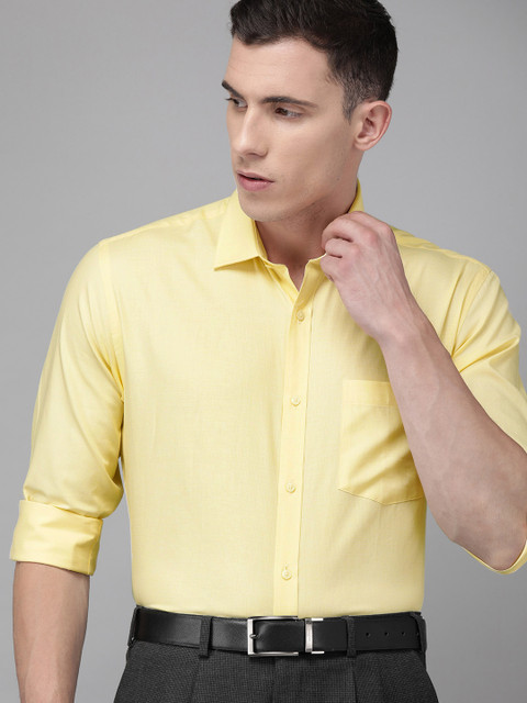 

Park Avenue Men Yellow Slim Fit Self Design Formal Shirt