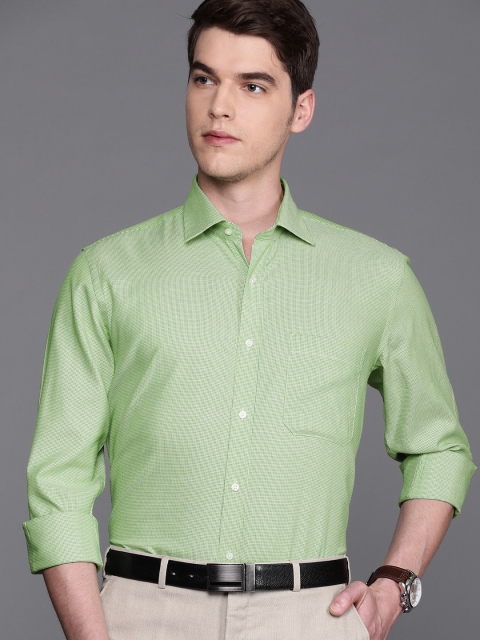 

Raymond Men Green Contemporary Fit Self Design Formal Shirt