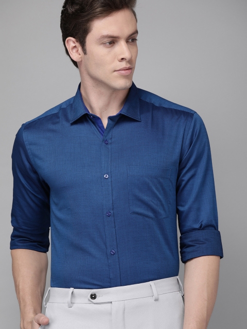 

Park Avenue Men Teal Blue Slim Fit Self Design Party Shirt