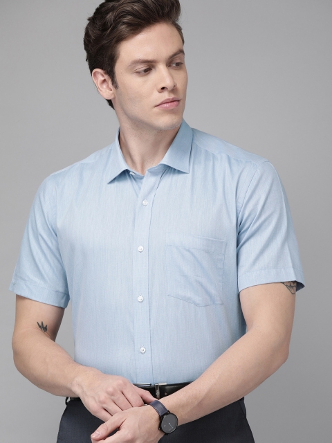 

Park Avenue Men Blue Regular Fit Self Design Formal Shirt