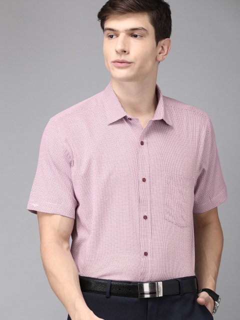 

Park Avenue Men White & Magenta Regular Fit Self Design Formal Shirt