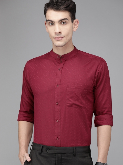 

Park Avenue Men Maroon Slim Fit Self Design Party Shirt