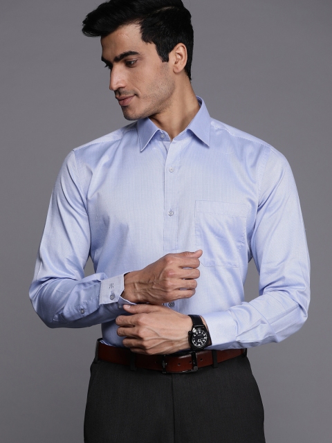 

Raymond Men White & Blue Contemporary Fit Self Design Formal Shirt