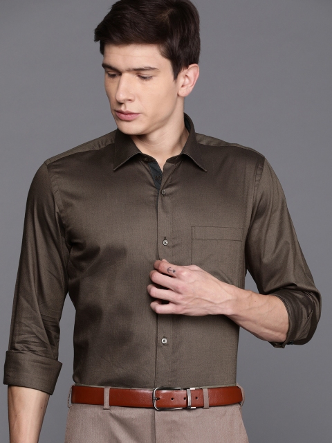 

Raymond Men Brown Contemporary Fit Solid Formal Shirt
