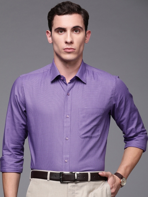 

Raymond Men Purple Contemporary Fit Self Design Formal Shirt