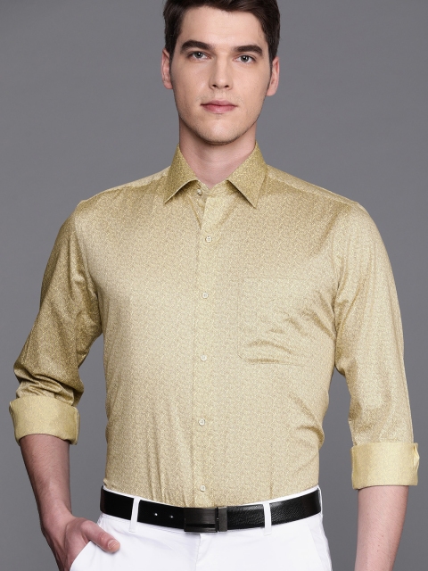 

Raymond Men Beige Regular Fit Printed Party Shirt