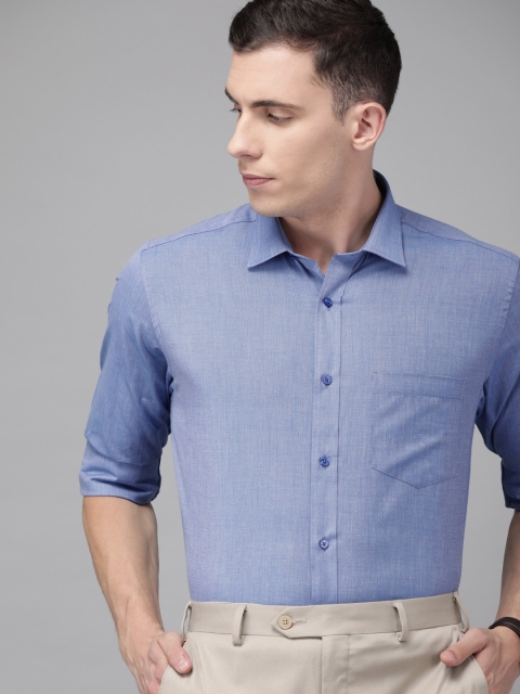 

Park Avenue Men Blue Regular Fit Solid Party Shirt
