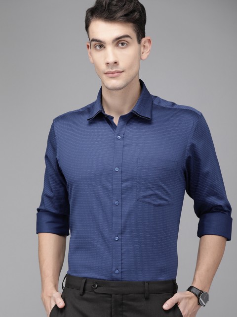 

Park Avenue Men Navy Blue Slim Fit Printed Party Shirt