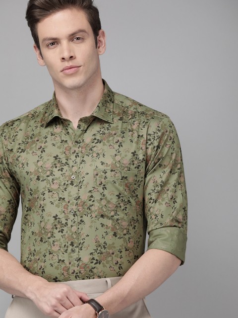 

Park Avenue Men Green Slim Fit Printed Formal Shirt