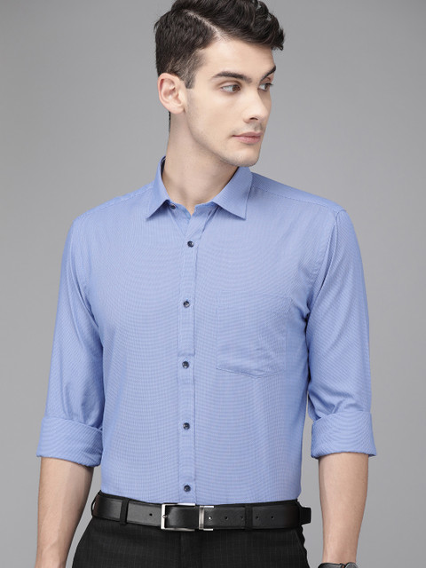 

Park Avenue Men Blue Self Design Slim Fit Formal Shirt