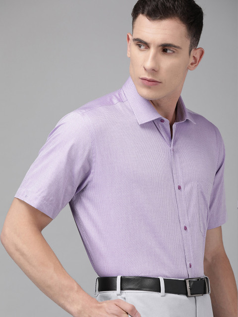 

Park Avenue Men Lavender Regular Fit Self Design Formal Shirt