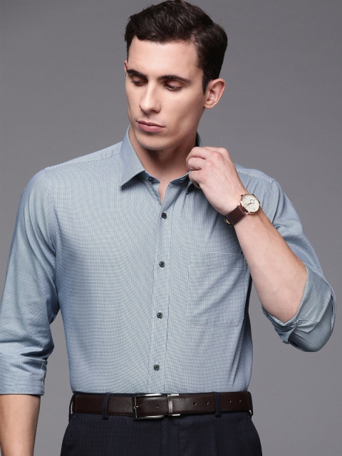 

Raymond Men White & Green Contemporary Fit Self Design Formal Shirt