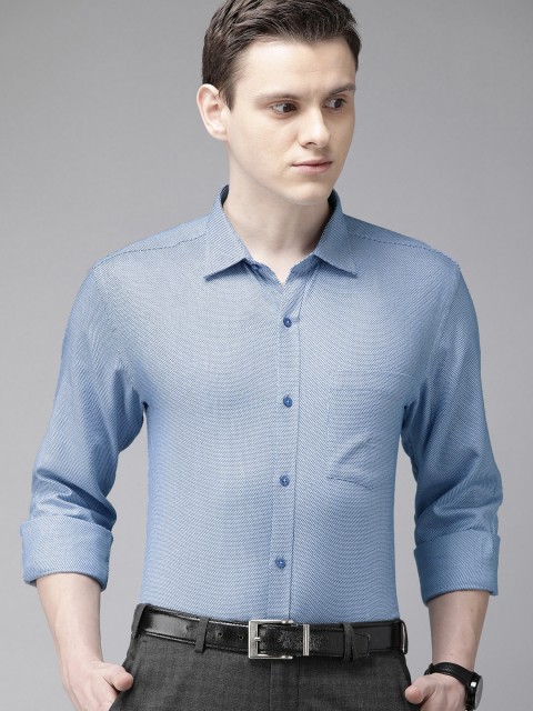 

Park Avenue Men Blue Slim Fit Self Design Formal Shirt