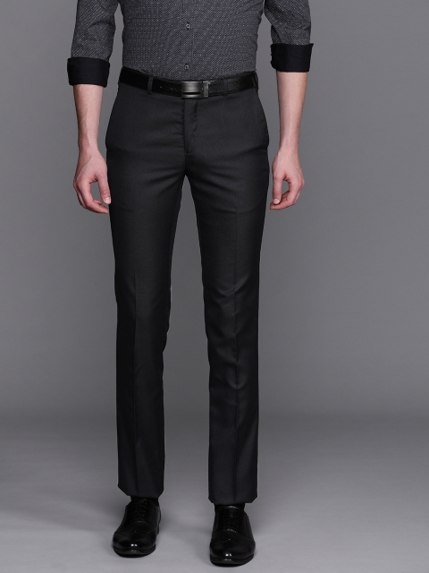 

Raymond Men Charcoal Grey Slim Fit Solid Formal Trousers