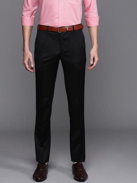 

Raymond Men Black Slim Fit Solid Formal Trousers
