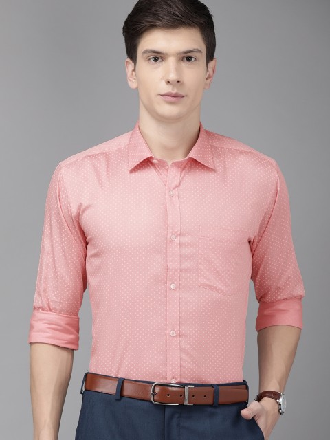 

Park Avenue Men Pink & White Slim Fit Printed Formal Shirt