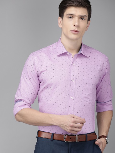 

Park Avenue Men Pink & Blue Slim Fit Printed Formal Shirt