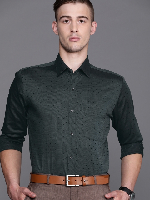 

Raymond Men Grey Slim Fit Self Design Party Shirt