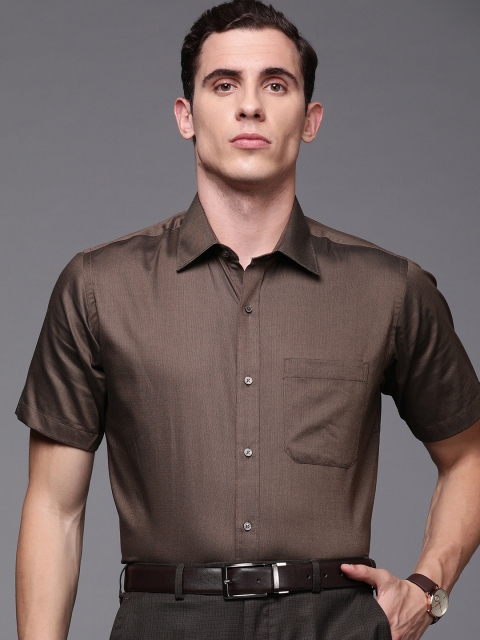 

Raymond Men Coffee Brown Contemporary Fit Self Design Formal Shirt