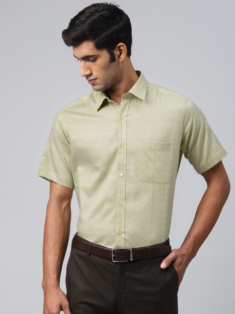 

Raymond Men Green Contemporary Regular Fit Self Design Formal Shirt