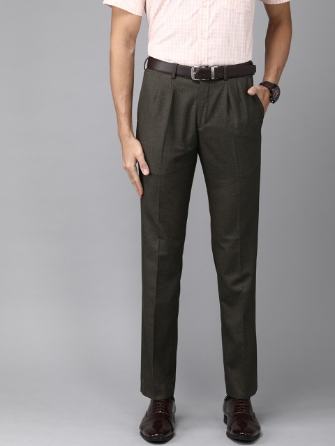 

Park Avenue Men Brown Super Slim Fit Self Design Formal Trousers