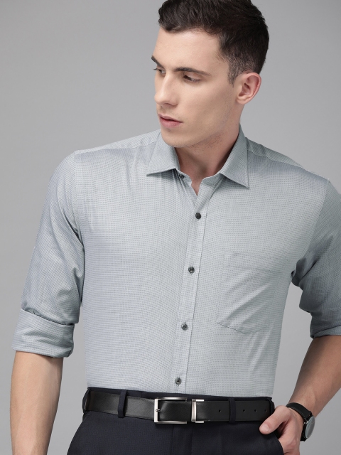

Park Avenue Men Grey Slim Fit Printed Formal Shirt