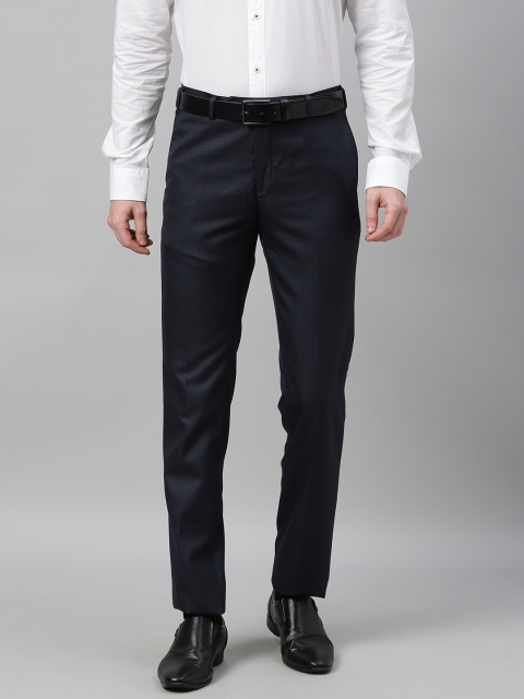 

Raymond Men Navy Blue Slim Fit Solid Formal Trousers