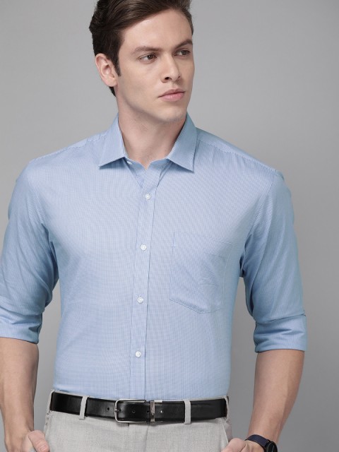 

Park Avenue Men Blue & White Slim Fit Self Design Formal Shirt