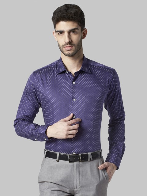 

Park Avenue Men Blue & White Slim Fit Printed Formal Shirt