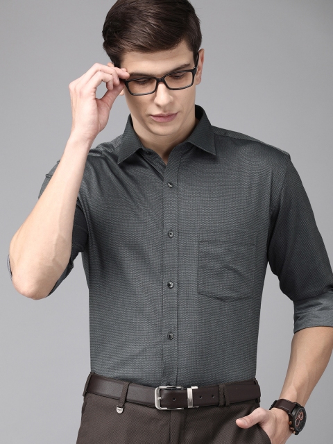 

Park Avenue Men Black Self Design Slim Fit Formal Shirt