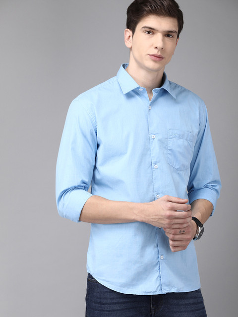 

Park Avenue Men Blue Slim Fit Solid Casual Shirt