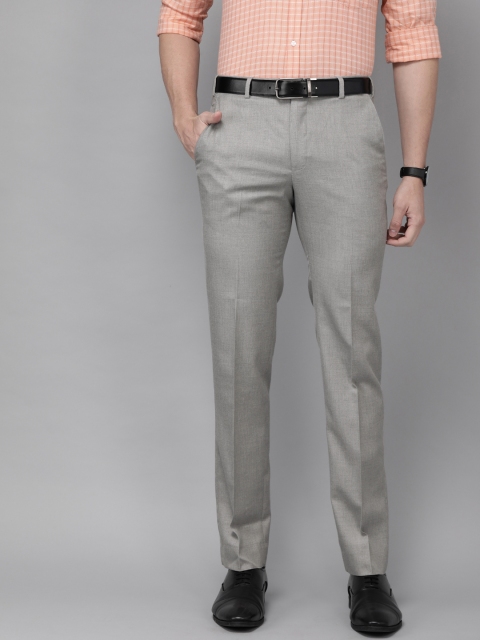 

Park Avenue Men Grey Super Slim Fit Solid Formal Trousers