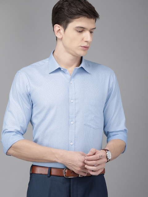 

Park Avenue Men Blue & White Slim Fit Checked Formal Shirt