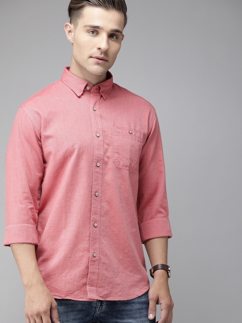 

Park Avenue Men Red Slim Fit Solid Casual Shirt