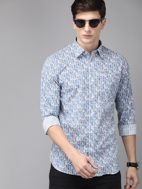 

Park Avenue Men Navy Blue Slim Fit Printed Casual Shirt