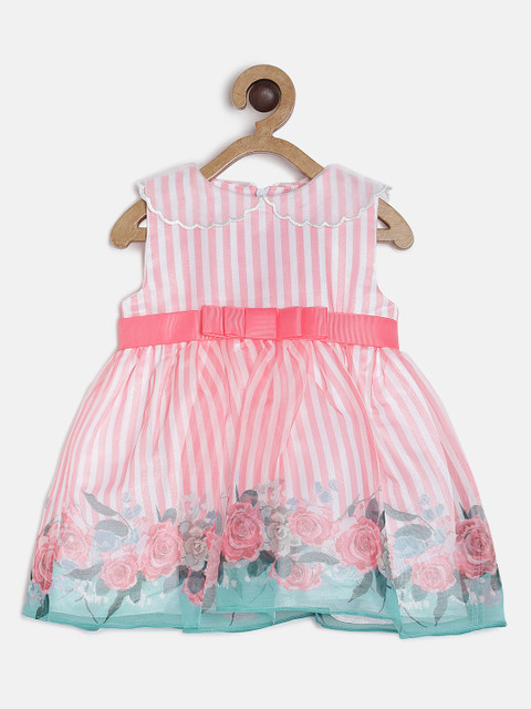 

Aomi Girls Pink & White Striped Fit and Flare Dress