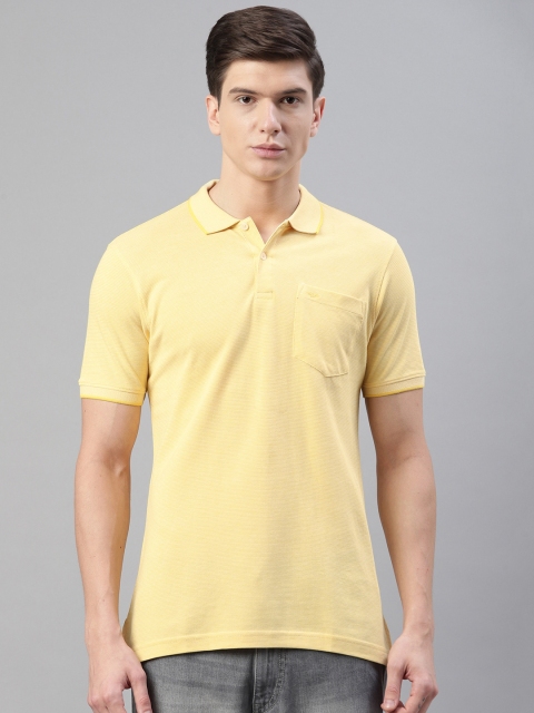 

Park Avenue Men Yellow Solid Slim Fit Polo Collar T-shirt