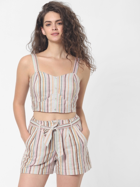 

ONLY Women Multicoloured Striped Bralette Top, Multi